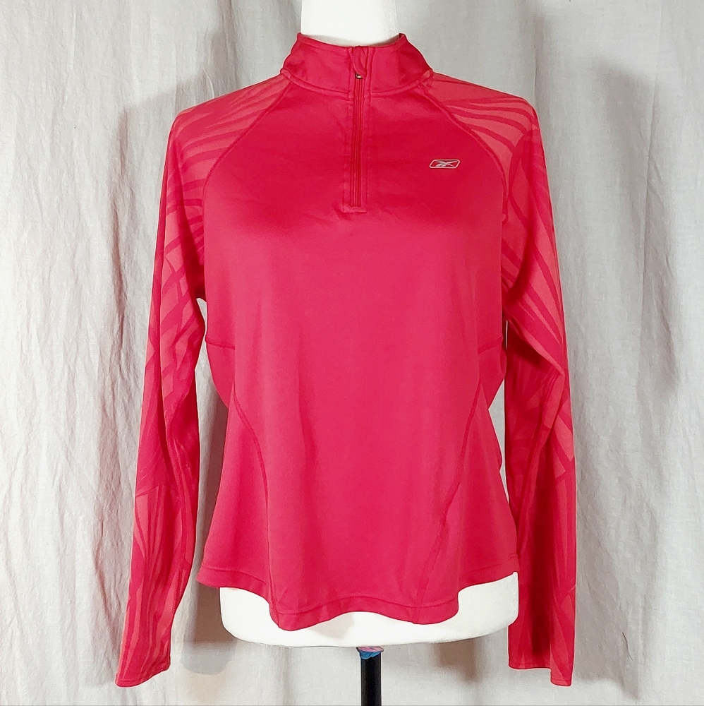 Vintage Y2K Reebok red long-sleeved running jersey, XL, EUC